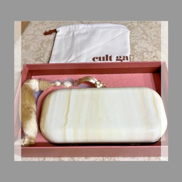 Cult Gaia NWT Yasmin Tasseled Acrylic Clutch Bag - Picture 4 of 6